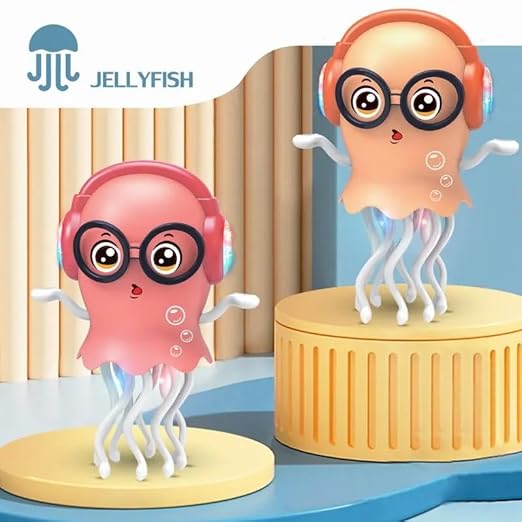 Dancing Jellyfish Musical Toy – Light-Up 360° Rotating Interactive Kids Toy